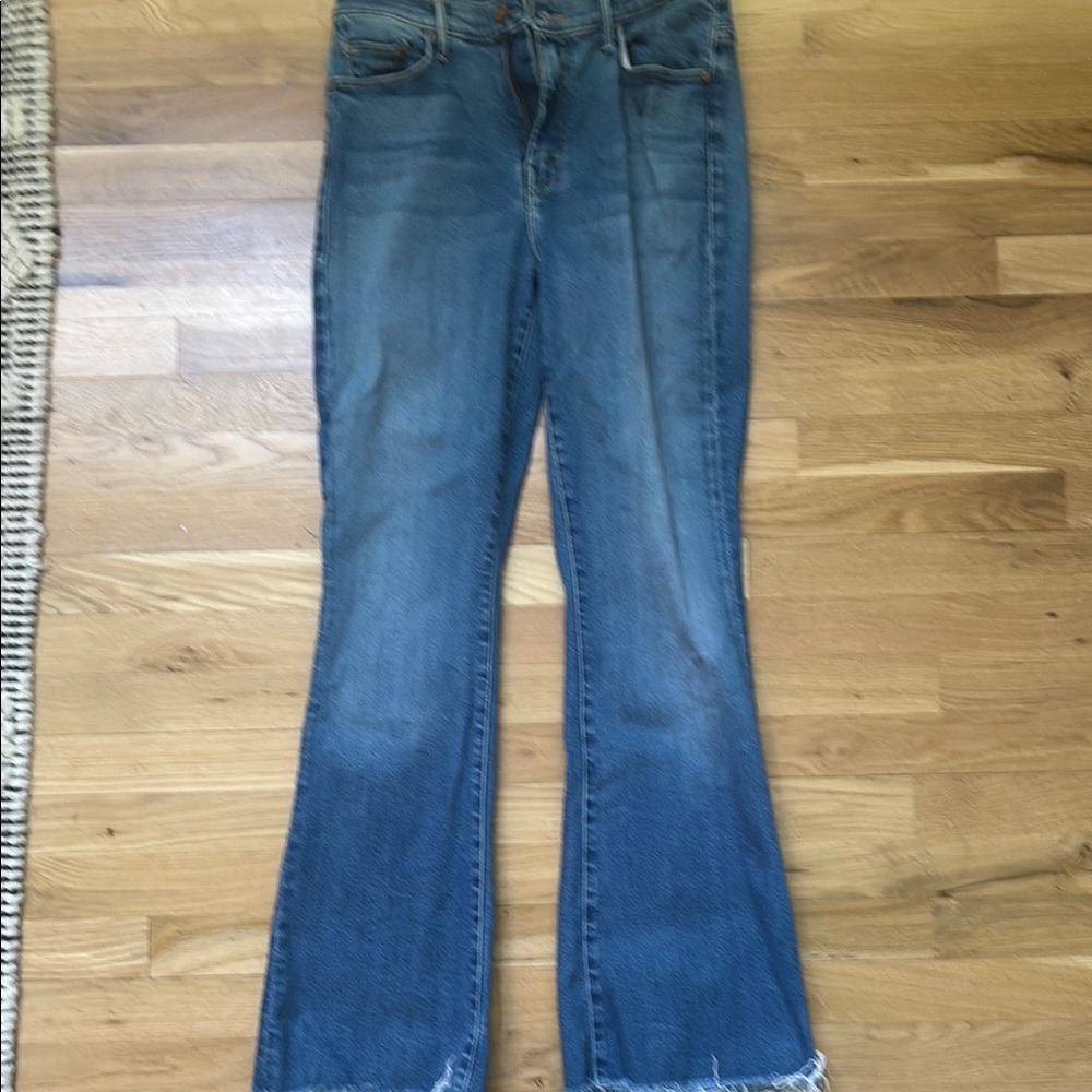 MOTHER Blue Flare Wide Leg Jeans